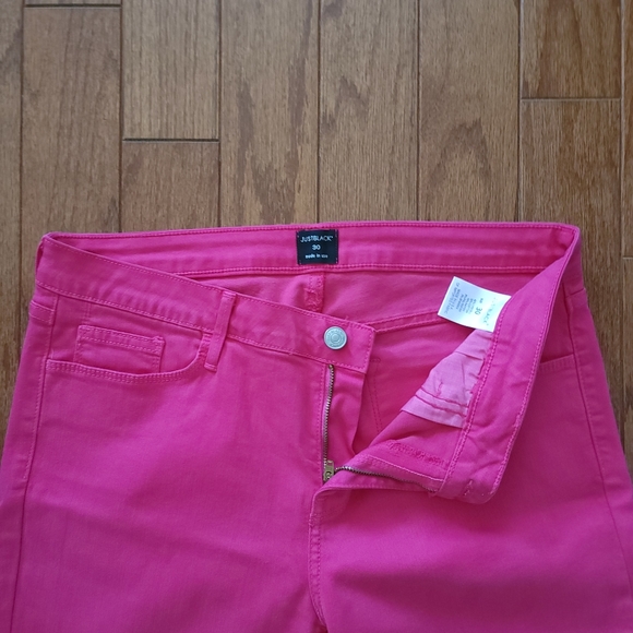 JUST BLACK ETHAN SPLIT HEM CAPRI SKINNY JEAN SIZE 30 PINK - Picture 5 of 11